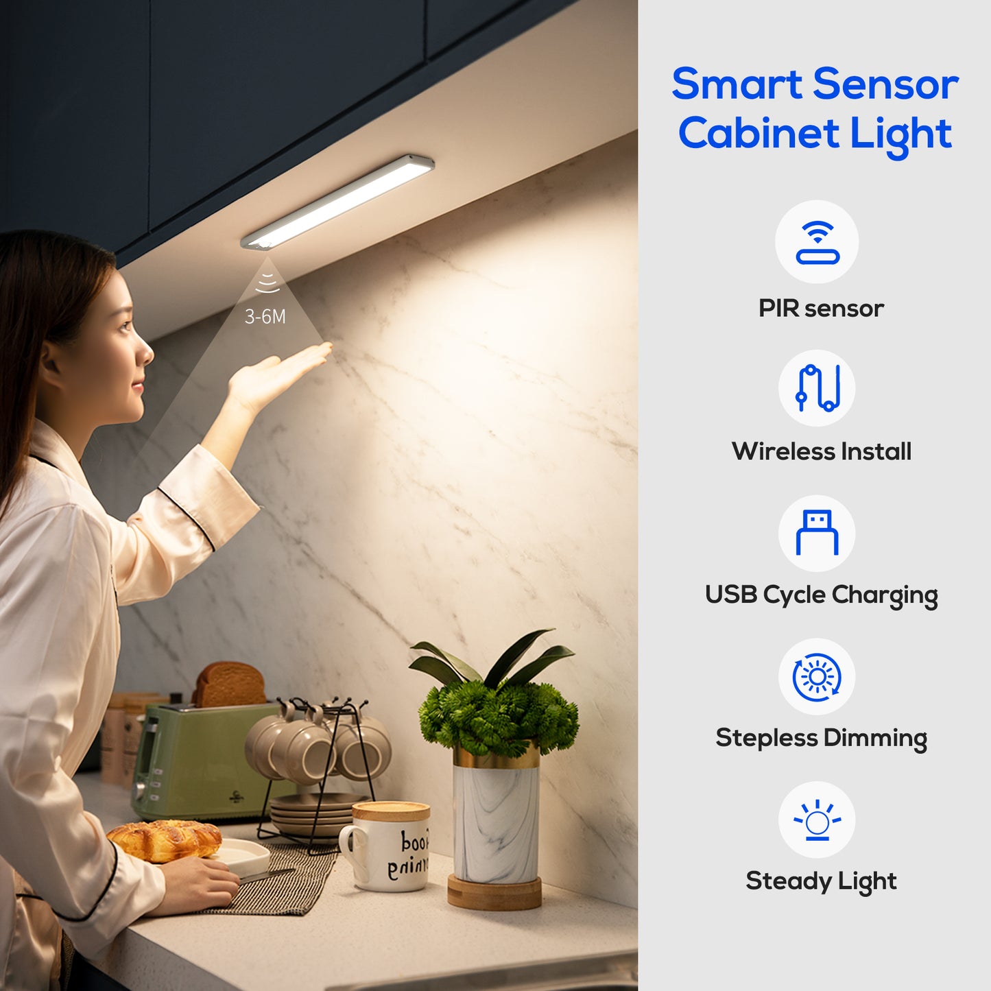 Smart wardrobe shoe cabinet cabinet light LED human body sensor light aisle porch small night light