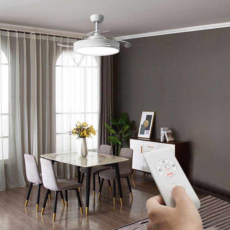 Homelist Invisible fan lamp light luxury ceiling fan lamp household integrated modern simple bedroom living room dining room electric fan hanging lamp - Homelist