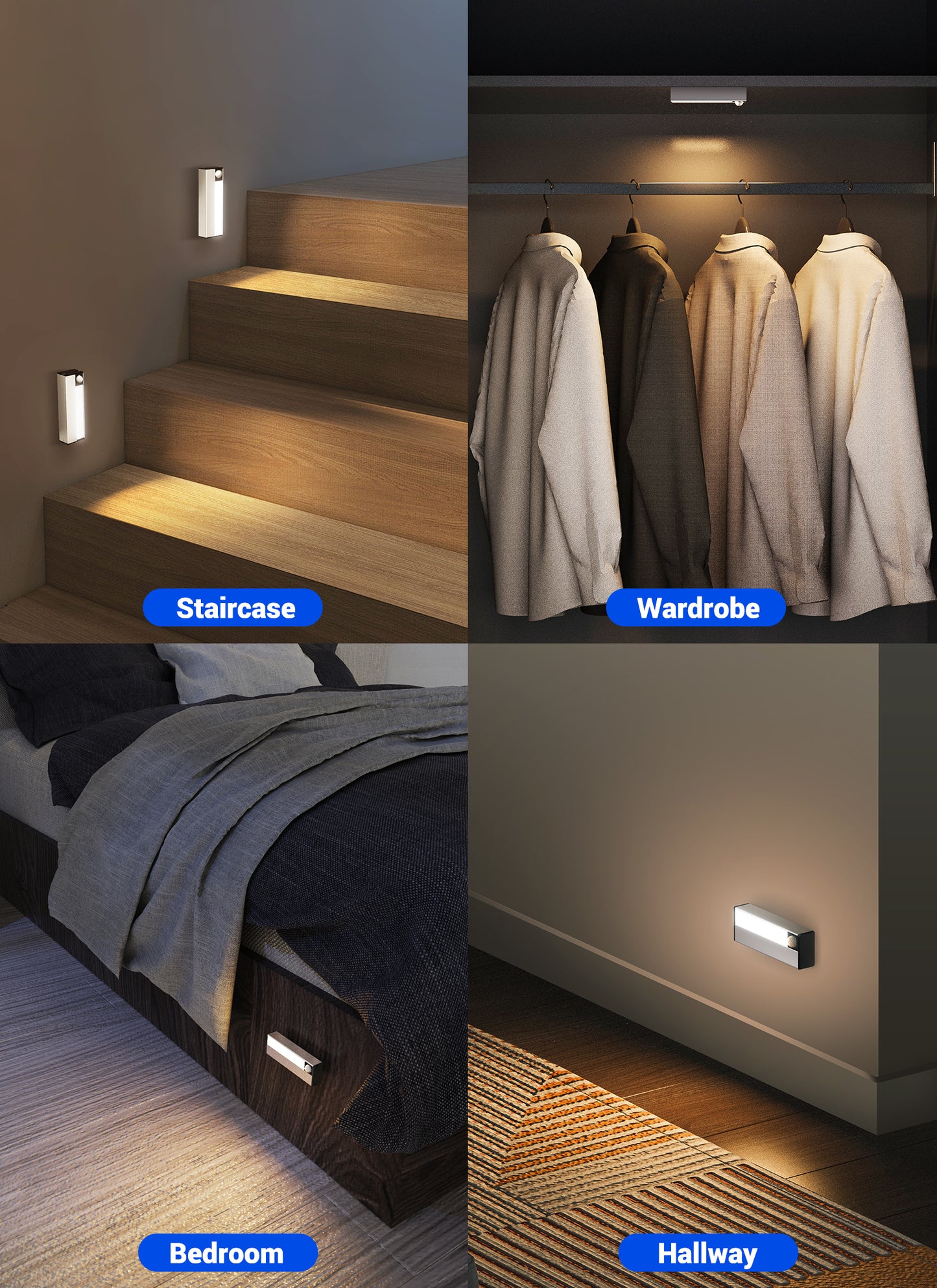 Motion Sensing Aisle Night Light Bedroom Wardrobe Kitchen Smart Cabinet Light