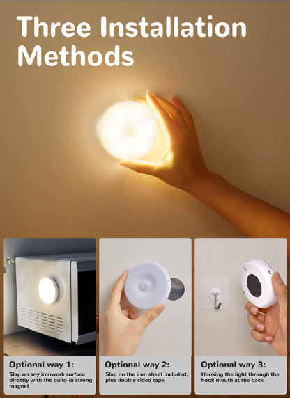 Homelist Motion Sensor Lights Indoor,6 Pack Wireless LED Rechargeable magnetic Stick on Wall Night Light,Battery Operated USB Charging,Stair, Corridors, Closet, Kitchen Light Under Cabinets Puck Light