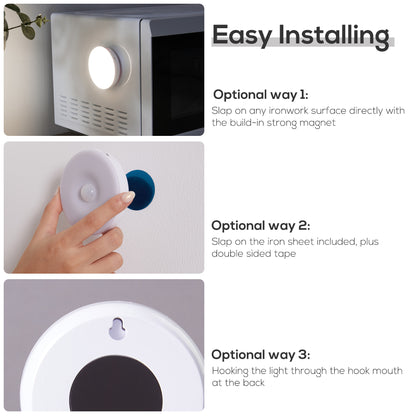 Homelist Motion Sensor Lights Indoor,Stair,Cupboard,Counter,Wardrobe,Under Cabinet Kitchen Lights,Battery Operated Wall Lights,Wireless LED Rechargeable Magnetic Stick on Puck Sensory Night Light