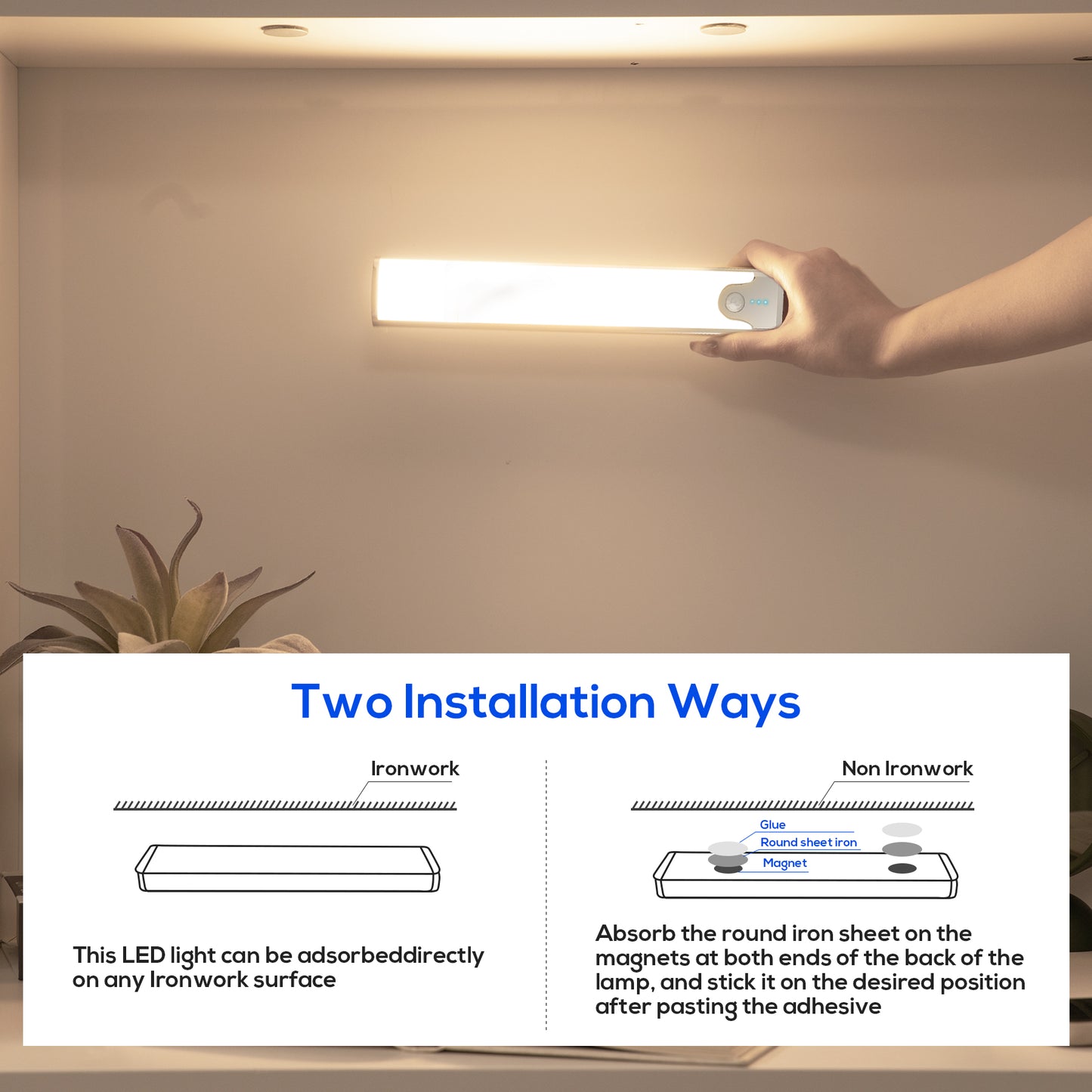 Smart wardrobe shoe cabinet cabinet light LED human body sensor light aisle porch small night light