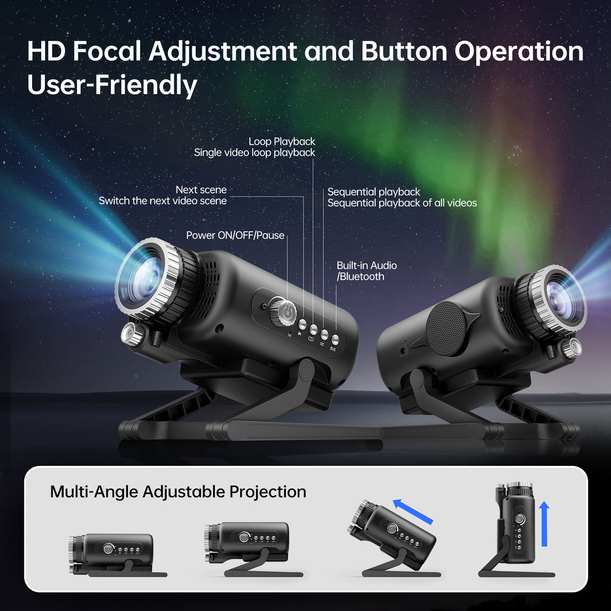 3D Galaxy Sleep Aid Projector | 60 Scenes | Bluetooth Music | Timer ...
