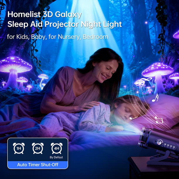 3D Galaxy Sleep Aid Projector | 60 Scenes | Bluetooth Music | Timer ...